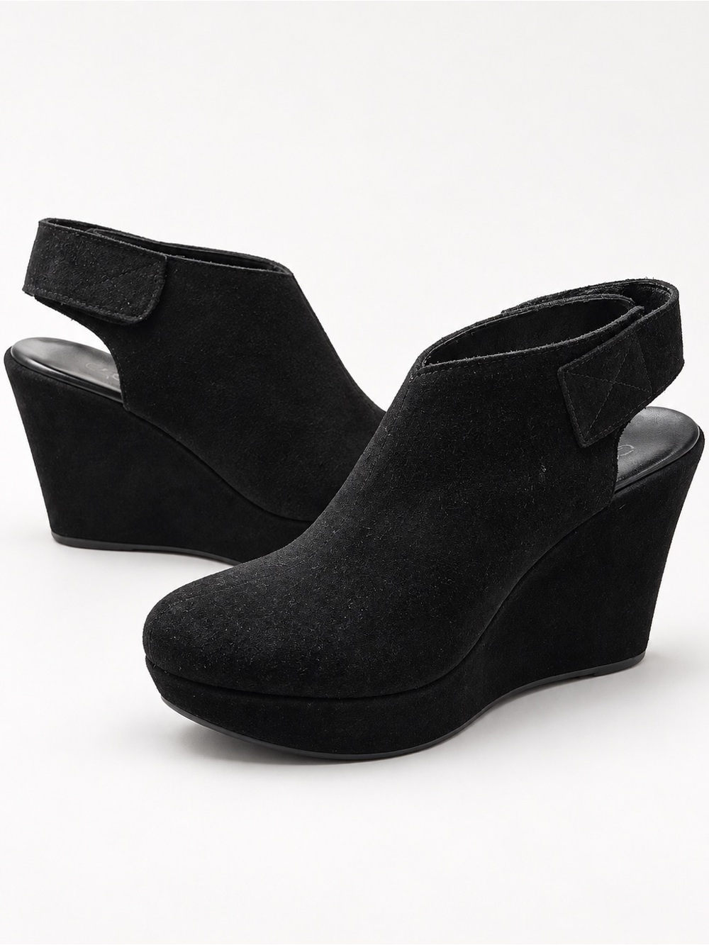 Cordani Gerry Black Suede Platform Wedge Booties EU 40  US 9 Made in Italy